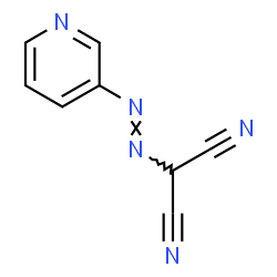 ChemSpider 2D Image | [(E)-3-Pyridinyldiazenyl]malononitrile | C8H5N5