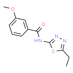 ChemSpider 2D Image | N-(5-Ethyl-1,3,4-thiadiazol-2-yl)-3-methoxybenzamide | C12H13N3O2S