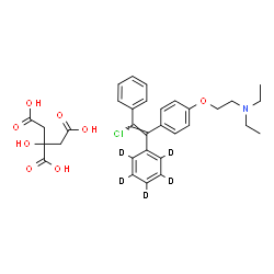 ChemSpider 2D Image | 2-{4-[(Z)-2-Chloro-2-phenyl-1-(~2~H_5_)phenylvinyl]phenoxy}-N,N-diethylethanamine 2-hydroxy-1,2,3-propanetricarboxylate (1:1) | C32H31D5ClNO8