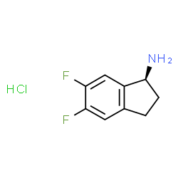 ChemSpider 2D Image | (1S)-5,6-Difluoro-1-indanamine hydrochloride (1:1) | C9H10ClF2N