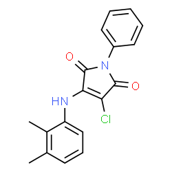 ChemSpider 2D Image | 3-Chloro-4-[(2,3-dimethylphenyl)amino]-1-phenyl-1H-pyrrole-2,5-dione | C18H15ClN2O2