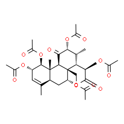 ChemSpider 2D Image | (1beta,2alpha,12alpha,15beta)-11,16-Dioxopicras-3-ene-1,2,12,15,20-pentayl pentaacetate | C30H38O13