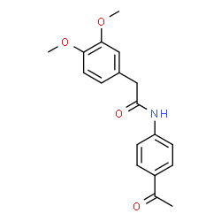 ChemSpider 2D Image | N-(4-Acetylphenyl)-2-(3,4-dimethoxyphenyl)acetamide | C18H19NO4