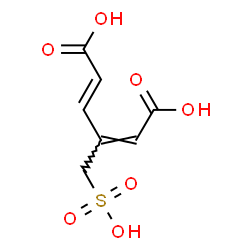 ChemSpider 2D Image | (2E,4E)-3-(Sulfomethyl)-2,4-hexadienedioic acid | C7H8O7S