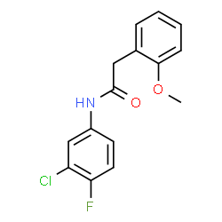 ChemSpider 2D Image | N-(3-Chloro-4-fluorophenyl)-2-(2-methoxyphenyl)acetamide | C15H13ClFNO2