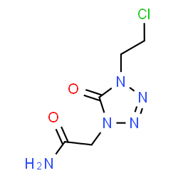 ChemSpider 2D Image | 2-[4-(2-Chloroethyl)-5-oxo-4,5-dihydro-1H-tetrazol-1-yl]acetamide | C5H8ClN5O2
