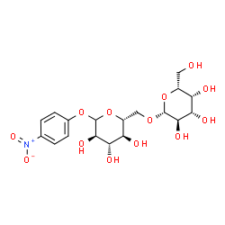 ChemSpider 2D Image | 4-Nitrophenyl 6-O-beta-D-galactopyranosyl-D-glucopyranoside | C18H25NO13