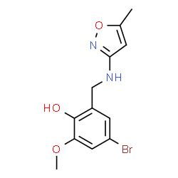 ChemSpider 2D Image | 4-BROMO-2-METHOXY-6-((5-METHYL-ISOXAZOL-3-YLAMINO)-METHYL)-PHENOL | C12H13BrN2O3