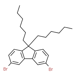 ChemSpider 2D Image | 3,6-Dibromo-9,9-dihexyl-9H-fluorene | C25H32Br2