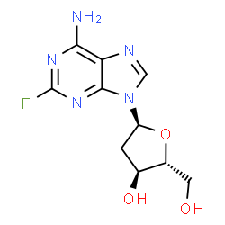 ChemSpider 2D Image | 9-(2-Deoxy-alpha-D-erythro-pentofuranosyl)-2-fluoro-9H-purin-6-amine | C10H12FN5O3
