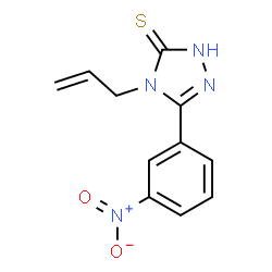 ChemSpider 2D Image | 5-(3-nitrophenyl)-4-(prop-2-en-1-yl)-4H-1,2,4-triazole-3-thiol | C11H10N4O2S