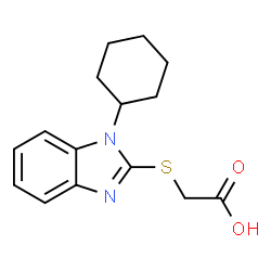 ChemSpider 2D Image | [(1-cyclohexyl-1,3-benzodiazol-2-yl)sulfanyl]acetic acid | C15H18N2O2S