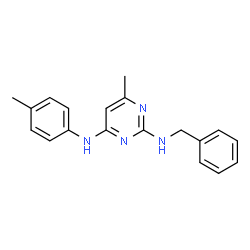 ChemSpider 2D Image | N~2~-Benzyl-6-methyl-N~4~-(4-methylphenyl)-2,4-pyrimidinediamine | C19H20N4