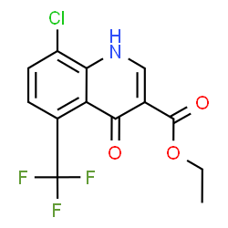 ChemSpider 2D Image | Ethyl 8-chloro-4-oxo-5-(trifluoromethyl)-1,4-dihydro-3-quinolinecarboxylate | C13H9ClF3NO3