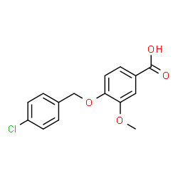 ChemSpider 2D Image | 4-((4-Chlorobenzyl)oxy)-3-methoxybenzoic acid | C15H13ClO4