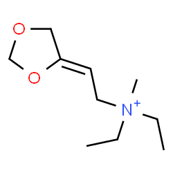 ChemSpider 2D Image | (2Z)-2-(1,3-Dioxolan-4-ylidene)-N,N-diethyl-N-methylethanaminium | C10H20NO2