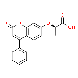 ChemSpider 2D Image | (2R)-2-[(2-Oxo-4-phenyl-2H-chromen-7-yl)oxy]propanoic acid | C18H14O5