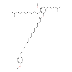 ChemSpider 2D Image | 3-Methoxy-2-(9-methyldecyl)-5-(4-methylpentyl)phenyl 15-(4-methoxyphenyl)pentadecanoate | C46H76O4
