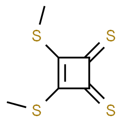 ChemSpider 2D Image | 3,4-Bis(methylsulfanyl)-3-cyclobutene-1,2-dithione | C6H6S4
