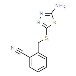 ChemSpider 2D Image | 2-{[(5-Amino-1,3,4-thiadiazol-2-yl)sulfanyl]methyl}benzonitrile | C10H8N4S2