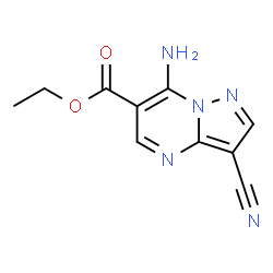 ChemSpider 2D Image | Ethyl 7-amino-3-cyanopyrazolo[1,5-a]pyrimidine-6-carboxylate | C10H9N5O2