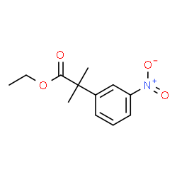 ChemSpider 2D Image | Ethyl 2-methyl-2-(3-nitrophenyl)propanoate | C12H15NO4