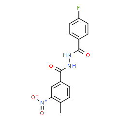 ChemSpider 2D Image | N'-(4-Fluorobenzoyl)-4-methyl-3-nitrobenzohydrazide | C15H12FN3O4