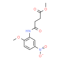 ChemSpider 2D Image | Methyl 4-[(2-methoxy-5-nitrophenyl)amino]-4-oxobutanoate | C12H14N2O6