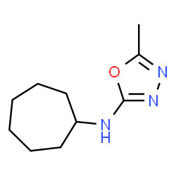 ChemSpider 2D Image | N-Cycloheptyl-5-methyl-1,3,4-oxadiazol-2-amine | C10H17N3O