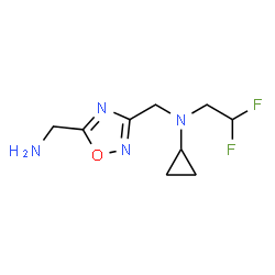 ChemSpider 2D Image | N-{[5-(Aminomethyl)-1,2,4-oxadiazol-3-yl]methyl}-N-(2,2-difluoroethyl)cyclopropanamine | C9H14F2N4O