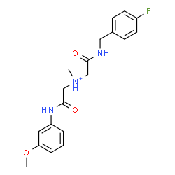 ChemSpider 2D Image | 2-[(4-Fluorobenzyl)amino]-N-{2-[(3-methoxyphenyl)amino]-2-oxoethyl}-N-methyl-2-oxoethanaminium | C19H23FN3O3