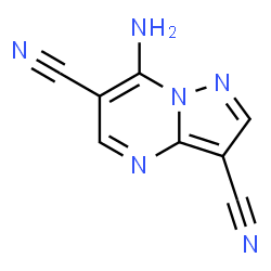 ChemSpider 2D Image | 7-aminopyrazolo[1,5-a]pyrimidine-3,6-dicarbonitrile | C8H4N6