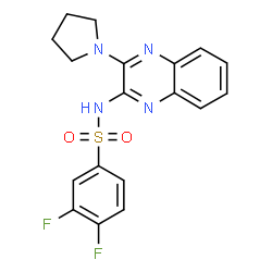 ChemSpider 2D Image | 3,4-Difluoro-N-[3-(1-pyrrolidinyl)-2-quinoxalinyl]benzenesulfonamide | C18H16F2N4O2S