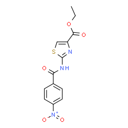 ChemSpider 2D Image | Ethyl 2-[(4-nitrobenzoyl)amino]-1,3-thiazole-4-carboxylate | C13H11N3O5S