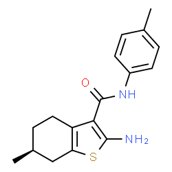 ChemSpider 2D Image | (6S)-2-Amino-6-methyl-N-(4-methylphenyl)-4,5,6,7-tetrahydro-1-benzothiophene-3-carboxamide | C17H20N2OS