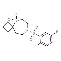 ChemSpider 2D Image | 8-[(2,5-Difluorophenyl)sulfonyl]-5-thia-8-azaspiro[3.6]decane 5,5-dioxide | C14H17F2NO4S2