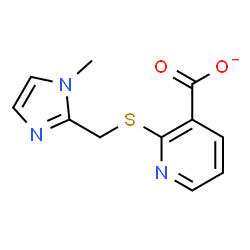 ChemSpider 2D Image | 2-{[(1-Methyl-1H-imidazol-2-yl)methyl]sulfanyl}nicotinate | C11H10N3O2S