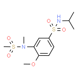 ChemSpider 2D Image | N-Isopropyl-4-methoxy-3-[methyl(methylsulfonyl)amino]benzenesulfonamide | C12H20N2O5S2