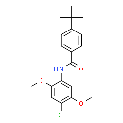 ChemSpider 2D Image | N-(4-Chloro-2,5-dimethoxyphenyl)-4-(2-methyl-2-propanyl)benzamide | C19H22ClNO3