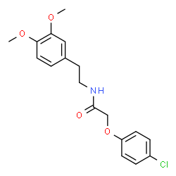 ChemSpider 2D Image | 2-(4-Chlorophenoxy)-N-[2-(3,4-dimethoxyphenyl)ethyl]acetamide | C18H20ClNO4