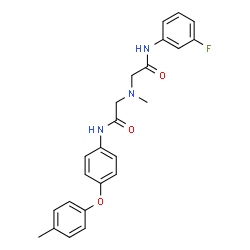 ChemSpider 2D Image | 2-[{2-[(3-Fluorophenyl)amino]-2-oxoethyl}(methyl)amino]-N-[4-(4-methylphenoxy)phenyl]acetamide | C24H24FN3O3