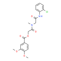 ChemSpider 2D Image | 2-[{2-[(2-Chlorophenyl)amino]-2-oxoethyl}(methyl)amino]-2-oxoethyl 3,4-dimethoxybenzoate | C20H21ClN2O6