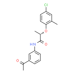 ChemSpider 2D Image | (2S)-N-(3-Acetylphenyl)-2-(4-chloro-2-methylphenoxy)propanamide | C18H18ClNO3