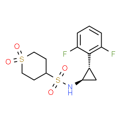 ChemSpider 2D Image | N-[(1R,2S)-2-(2,6-Difluorophenyl)cyclopropyl]tetrahydro-2H-thiopyran-4-sulfonamide 1,1-dioxide | C14H17F2NO4S2