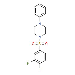 ChemSpider 2D Image | 1-[(3,4-Difluorophenyl)sulfonyl]-4-phenylpiperazine | C16H16F2N2O2S
