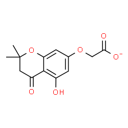ChemSpider 2D Image | [(5-Hydroxy-2,2-dimethyl-4-oxo-3,4-dihydro-2H-chromen-7-yl)oxy]acetate | C13H13O6