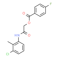 ChemSpider 2D Image | 2-[(3-Chloro-2-methylphenyl)amino]-2-oxoethyl 4-fluorobenzoate | C16H13ClFNO3