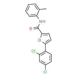 ChemSpider 2D Image | 5-(2,4-Dichlorophenyl)-N-(2-methylphenyl)-2-furamide | C18H13Cl2NO2