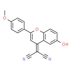 ChemSpider 2D Image | [6-Hydroxy-2-(4-methoxyphenyl)-4H-chromen-4-ylidene]malononitrile | C19H12N2O3