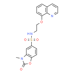 ChemSpider 2D Image | 3-Methyl-2-oxo-N-[2-(8-quinolinyloxy)ethyl]-2,3-dihydro-1,3-benzoxazole-5-sulfonamide | C19H17N3O5S